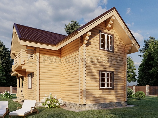 Дом из бревна проект ФОСТЕР 157,2м2 9,00х11,00