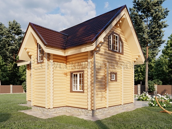 Дом из бревна проект ФЬОРОВАНТИ 96,5м2 10,00х8,50