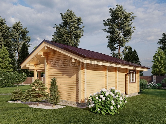 Дом из бруса проект Гварини 62,7м2 9,0х9,0