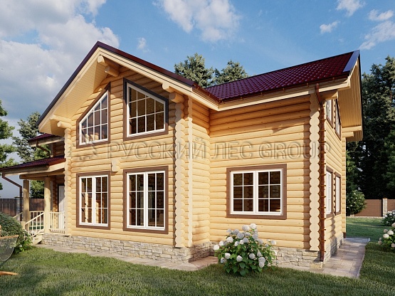 Дом из бревна проект КОХАН 152,0м2 8,5х12,5